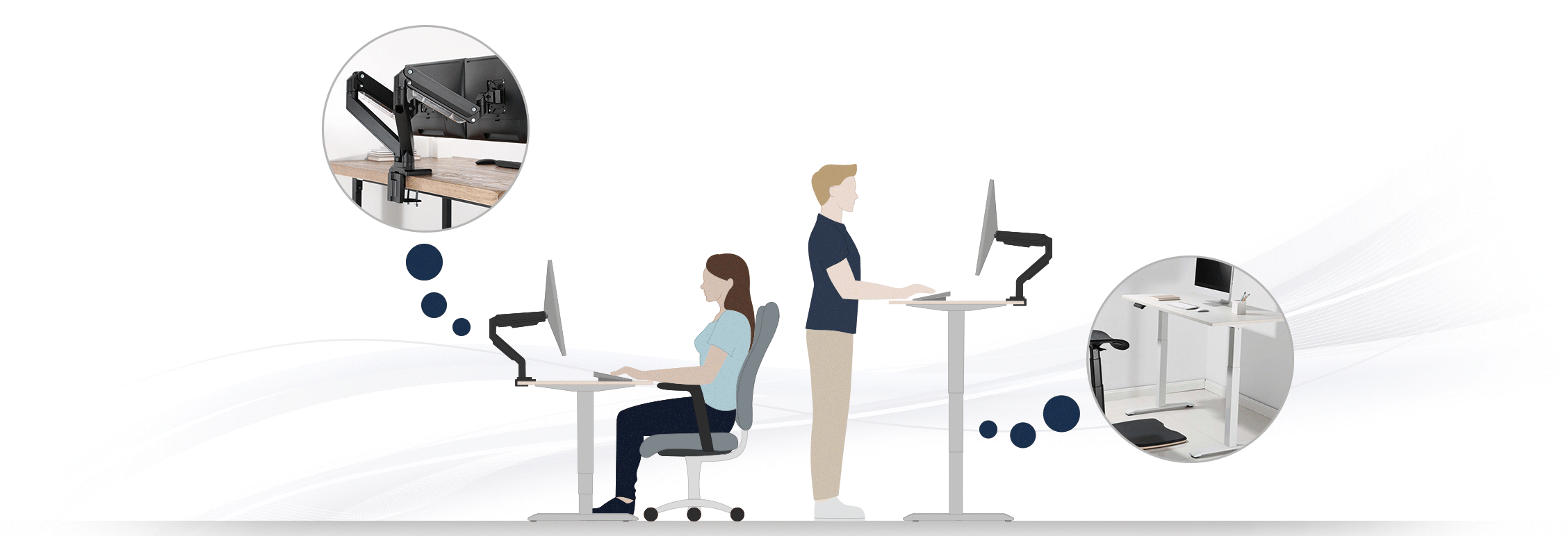 Ergonomic workstation illustration